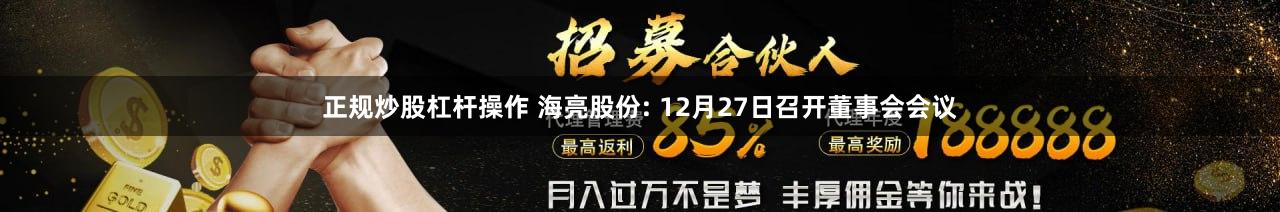 正规炒股杠杆操作 海亮股份: 12月27日召开董事会会议