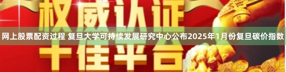 网上股票配资过程 复旦大学可持续发展研究中心公布2025年1月份复旦碳价指数